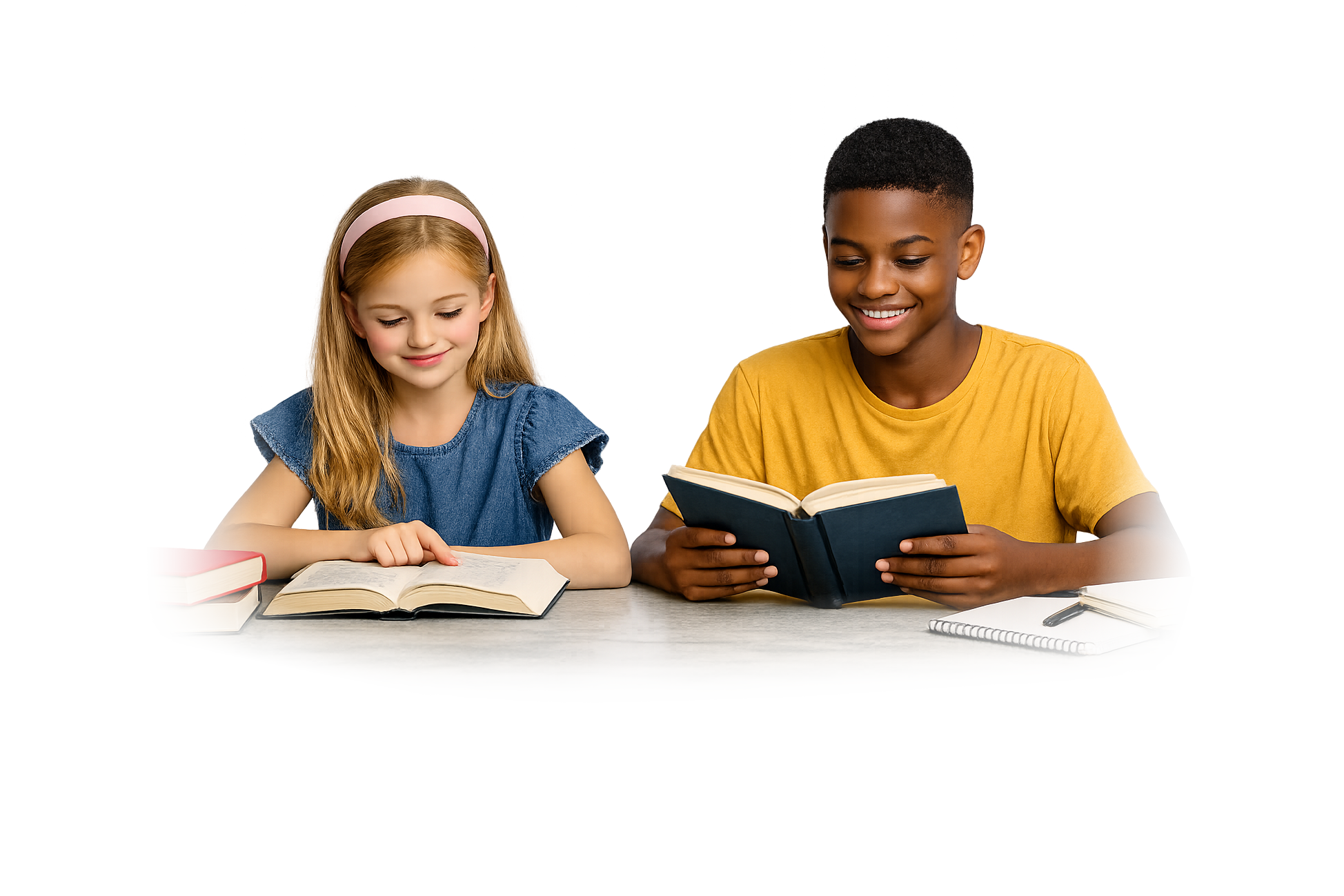 Enfants lisant ensemble